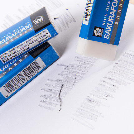 Japan imported cherry blossom eraser debris-free elementary school stationery 2b elephant skin 4B ultra-clean leather-like eraser without leaving traces clean high-gloss art sketch painting genuine student-specific eraser