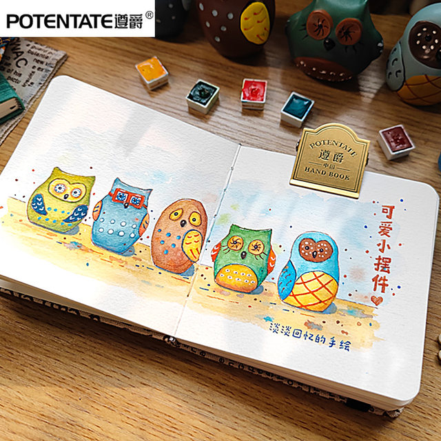 Zunjue fabric watercolor notebook mini cotton portable