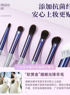 LADES/蓝蒂丝紫兔4.0化妆刷套装眼影散粉腮红刷子动物毛化妆工具