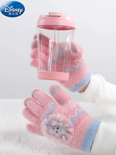 Детские удерживающие тепло перчатки для принцессы, мультяшный комплект для раннего возраста, увеличенная толщина