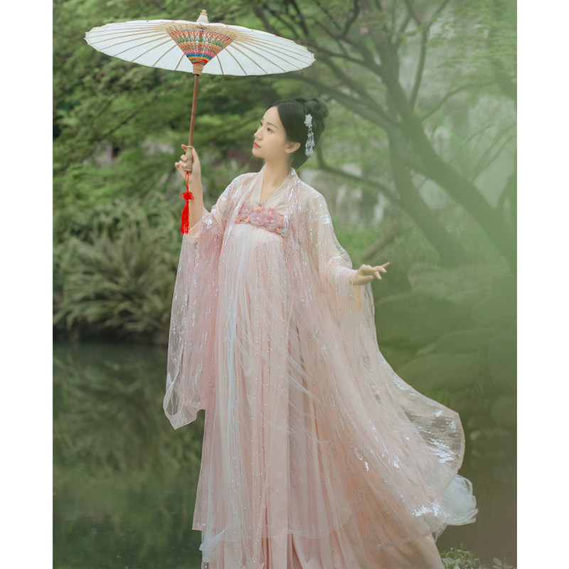 女鲛人泪花嫁大袖衫原创齐胸裙汉服 妃子络民族服装/舞台装