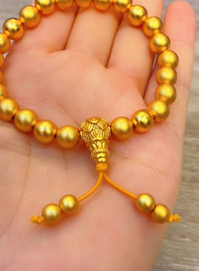 沙金圆珠手链古法传承精品三通高颜值爆款单圈可水洗