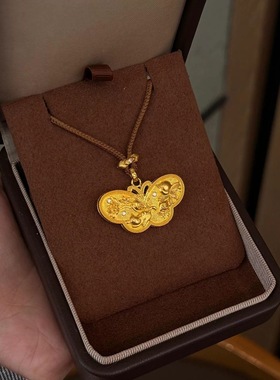 庄周梦蝶新中式金色项链女气质新款蝴蝶吊坠项链情人节礼物送女友