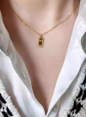 暴富小金条项链女款2025新款爆款轻奢小众高级感锁骨链颈链配饰