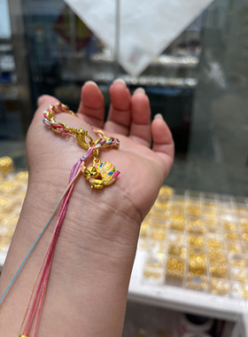 新中式狐狸吊坠手链编制五彩绳流苏手链国潮手串甜美原创手串