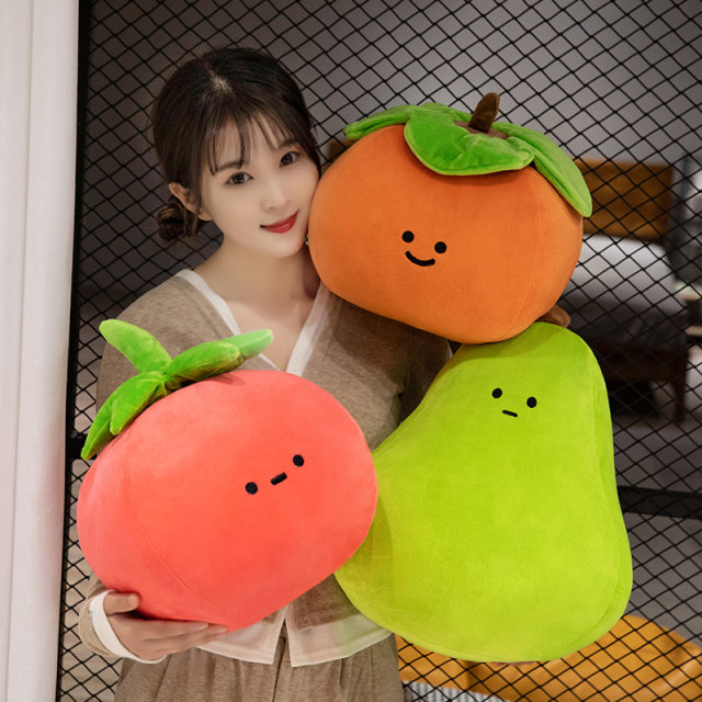 ງາມ simulation ຫມາກ doll ຫມາກໂປມສີສົ້ມຫມາກເລັ່ນ pear plush toy doll pillow ກິດຈະກໍາຂອງປະທານແຫ່ງຜ້າ doll
