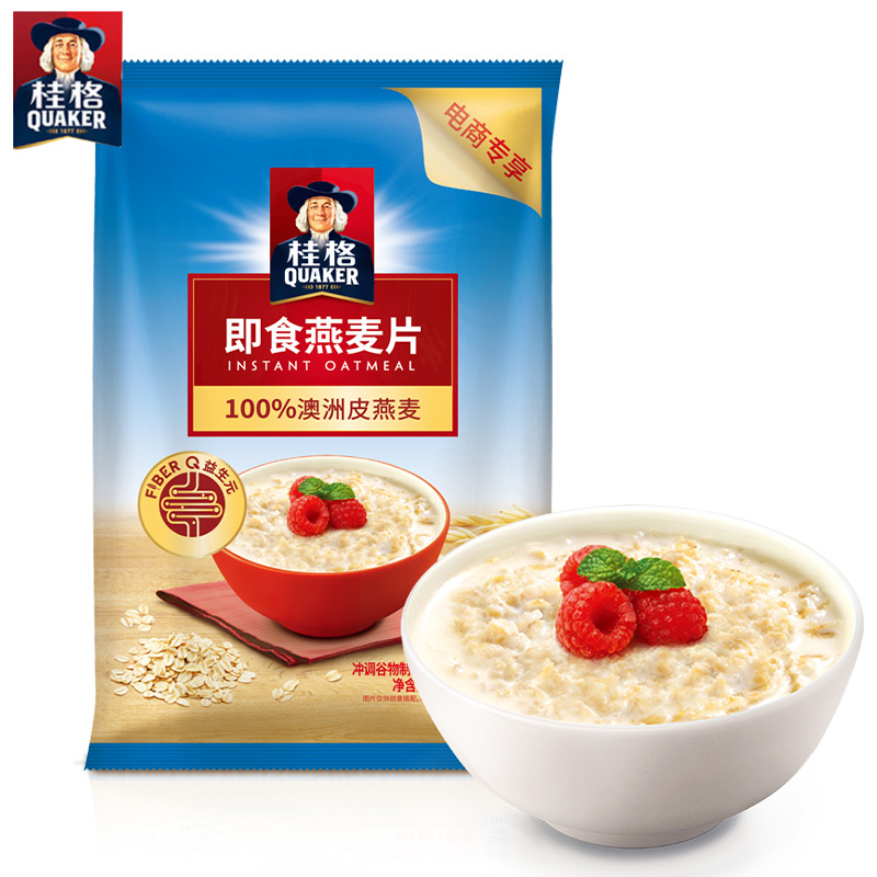 QUAKER桂格快煮即食燕麦片700g袋装经典原味粗粮谷物冲饮冲调-图0