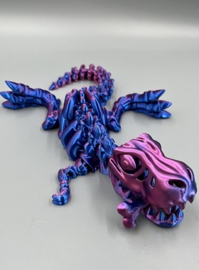 3D打印恐龙中国龙造景摆件工艺品全身关节可活动创意手办装饰玩具