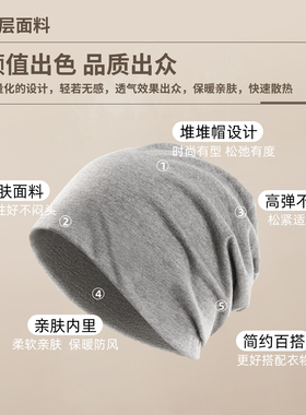 产后月子帽女空调房防风堆堆帽子