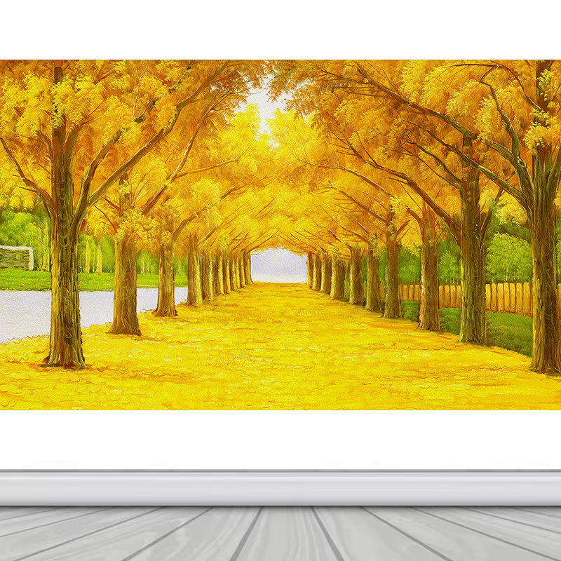 黄金满地大道新中式客厅自粘装饰画沙发背景墙贴画办公室山水壁画,淘宝优惠券,粉丝福利购,淘宝优惠卷