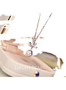 大叁手作 天然海水真多麻通体纯银S925吊坠女水滴状ins风项链新品