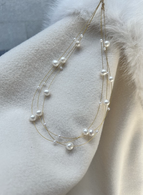 竺玥·泡泡项链项链女多层满天星设计感气质锁骨链颈链轻奢百搭