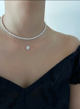 人鱼之泪超闪5A高碳钻吊坠项链女高级感鱼线钻石锁骨颈链爆款百搭