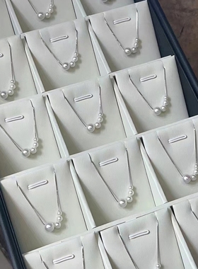 天然淡水珍珠项链女时尚设计高级感S925银锁骨链女气质名媛颈链新