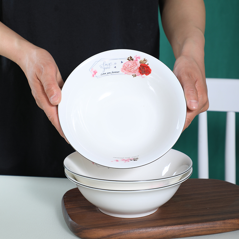 10个装6/7/8英寸陶瓷斗碗家用面碗盛菜碗面馆专用碗加厚新款大碗 - 图3