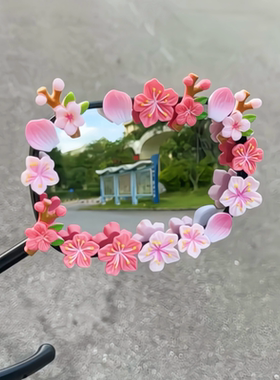 【浪漫桃花】镜子边缘装饰高级感车贴后视镜改造遮挡划痕墙面遮丑