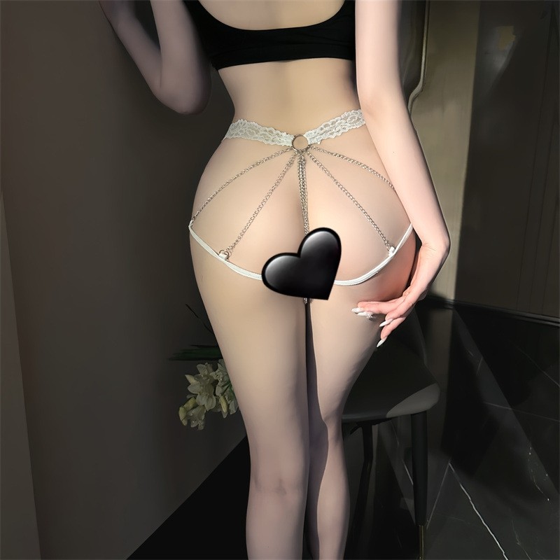 女士性感内裤房事高级潮丁字裤链条带铃铛三角裤欧美蕾丝情趣t裤,淘宝优惠券,粉丝福利购,淘宝优惠卷