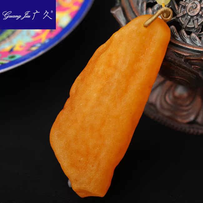 广久波罗的海天然蜜蜡原皮原石项坠 广久项链