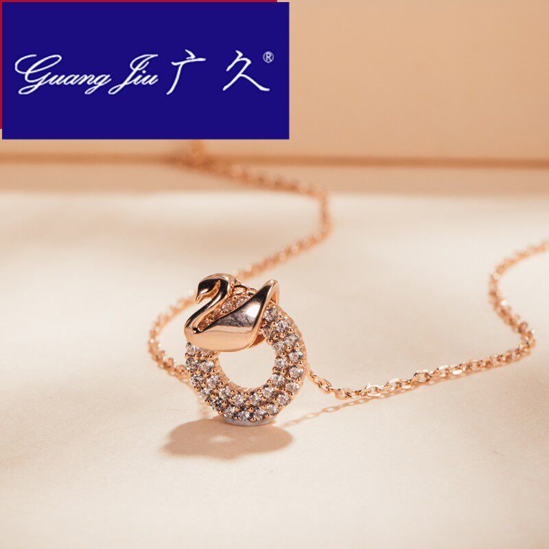 广久a1小天鹅女纯银气质轻奢锁骨链 广久项链