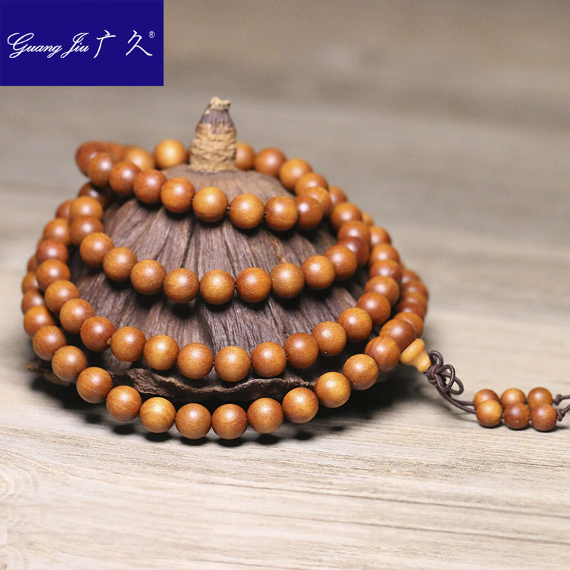 广久巴布亚檀香8mm108颗手串佛珠 广久手串/宝珠