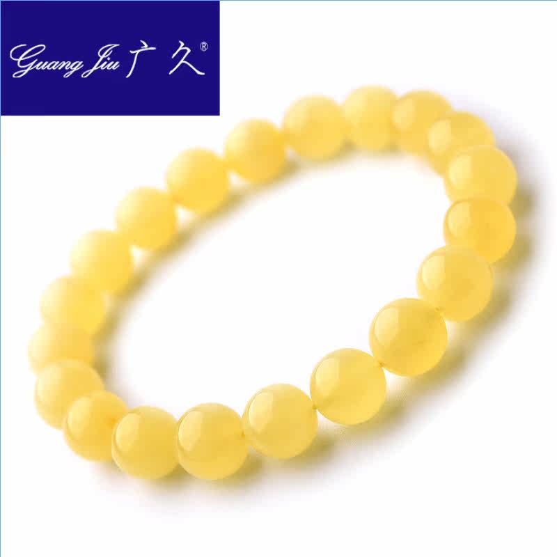 广久鸡油黄蜜蜡手串一物一图手链 广久手链