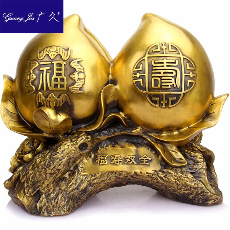 广久厚德居纯铜摆件开运增寿桃 广久摆件