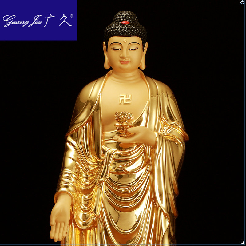 广久阿弥陀佛观音菩萨铜像纯铜佛像 广久摆件