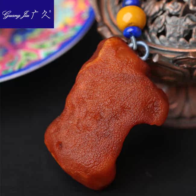 广久波罗的海天然蜜蜡原皮原石项坠 广久项链