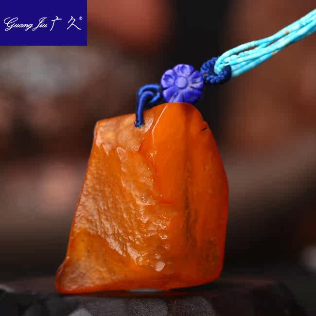 广久波罗的海天然蜜蜡原皮原石项坠 广久项链