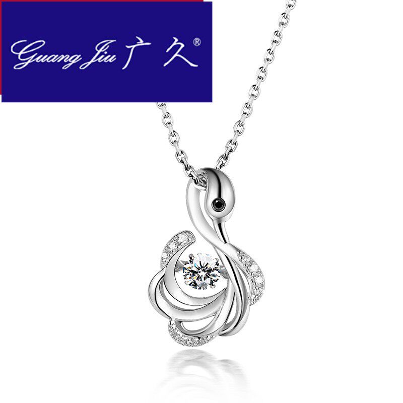 广久a1925银小天鹅吊坠女锁骨链 广久项链