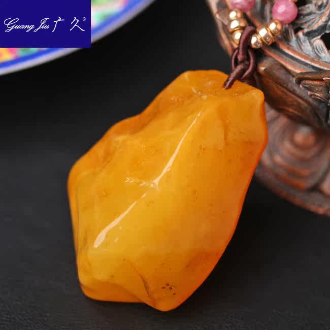 广久波罗的海天然蜜蜡原皮原石项坠 广久项链