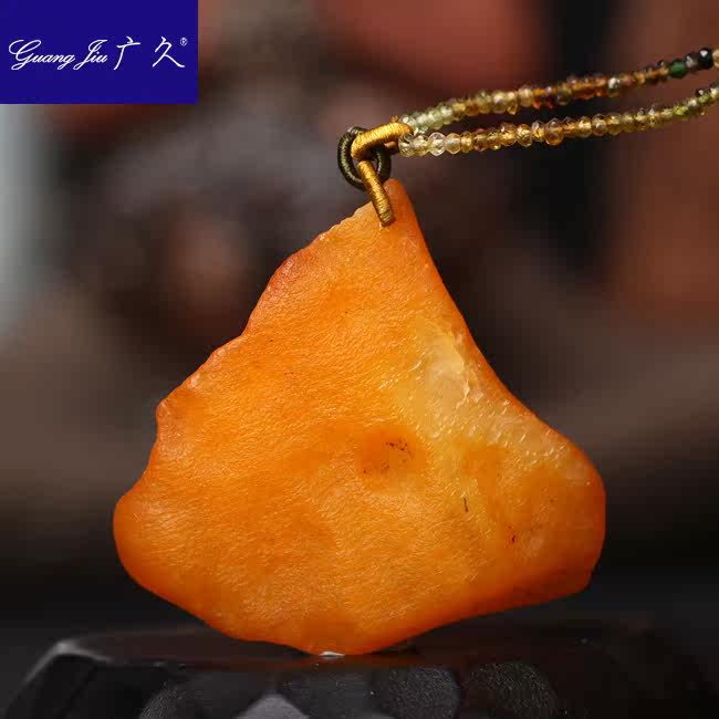 广久波罗的海天然蜜蜡原皮原石项坠 广久项链