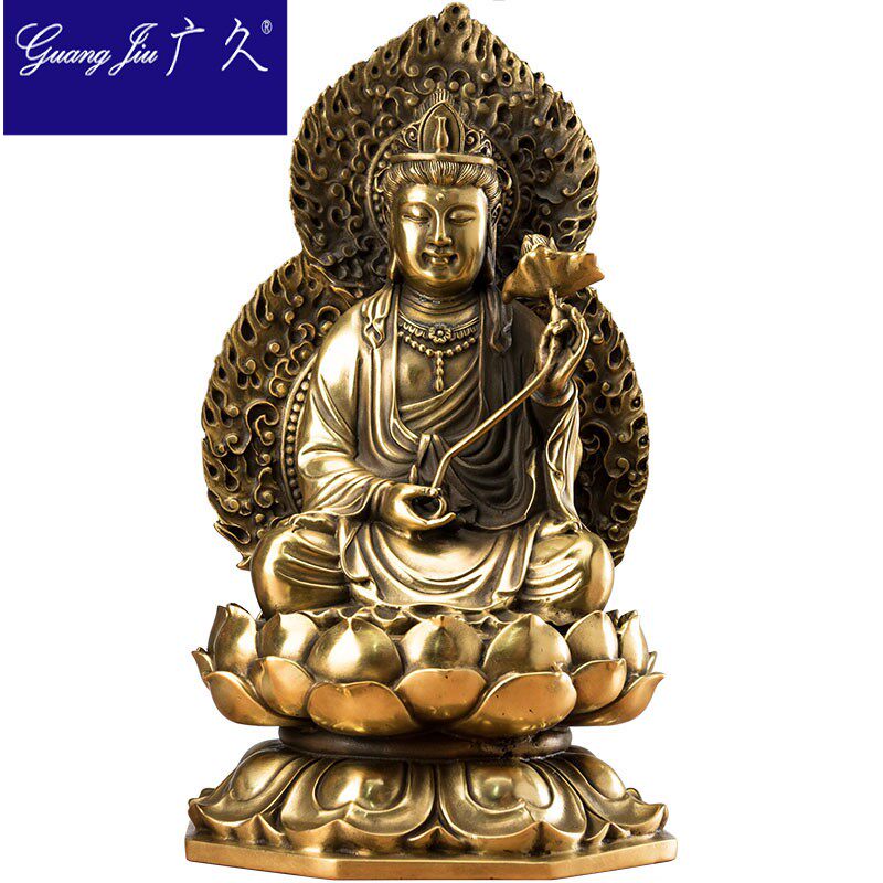 广久开光纯铜大势至菩萨佛像本命佛 广久摆件