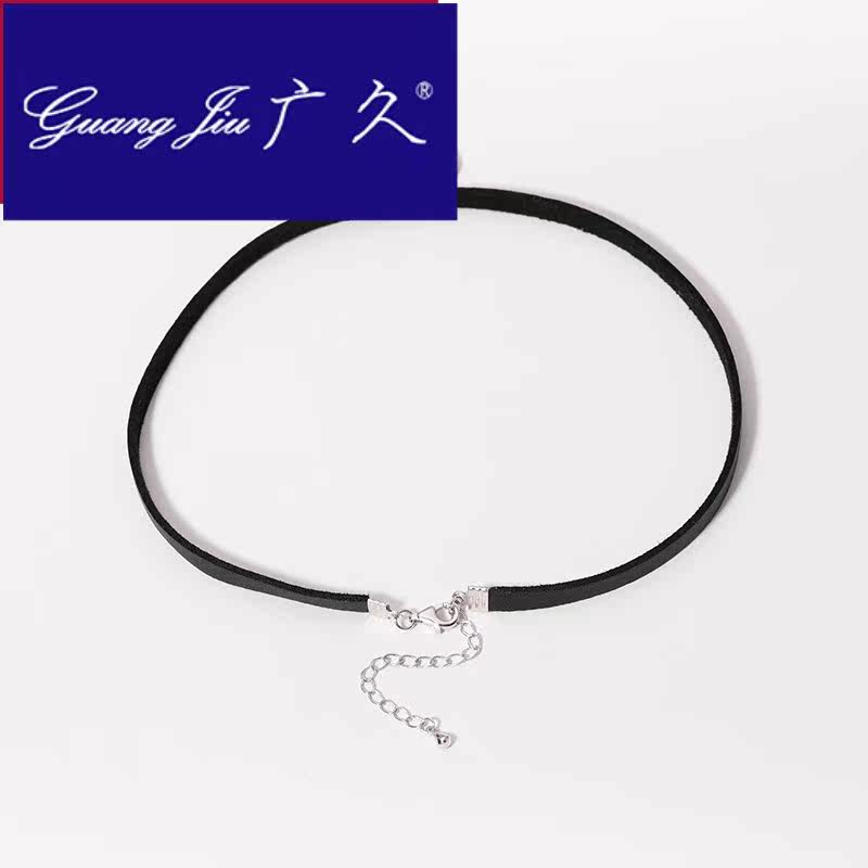 广久a1日韩微笑表情银吊坠项圈 广久项链