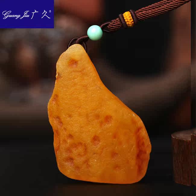 广久波罗的海天然蜜蜡原皮原石项坠 广久项链