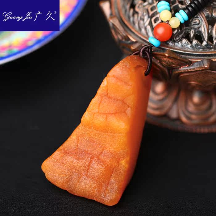 广久波罗的海天然蜜蜡原皮原石项坠 广久项链