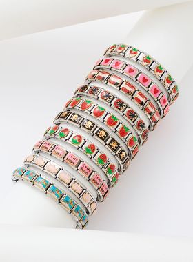 意大利模块手链不锈钢滴油链条自由手工搭配拼接diy工厂