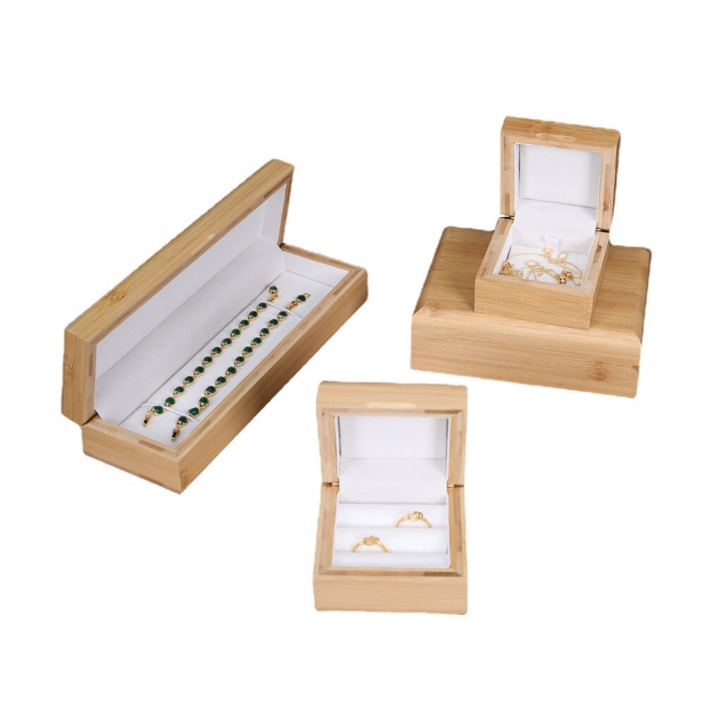 Wooden jewelry packaging box, bracelet, ring, pendant jewelry packaging, earring necklace, bamboo and wood jewelry box