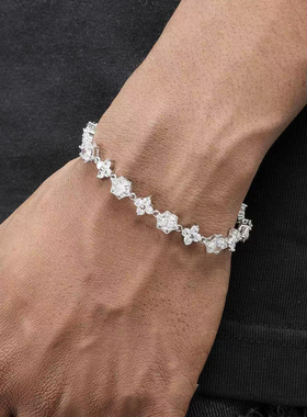 网球链男士欧美嘻哈百搭手链