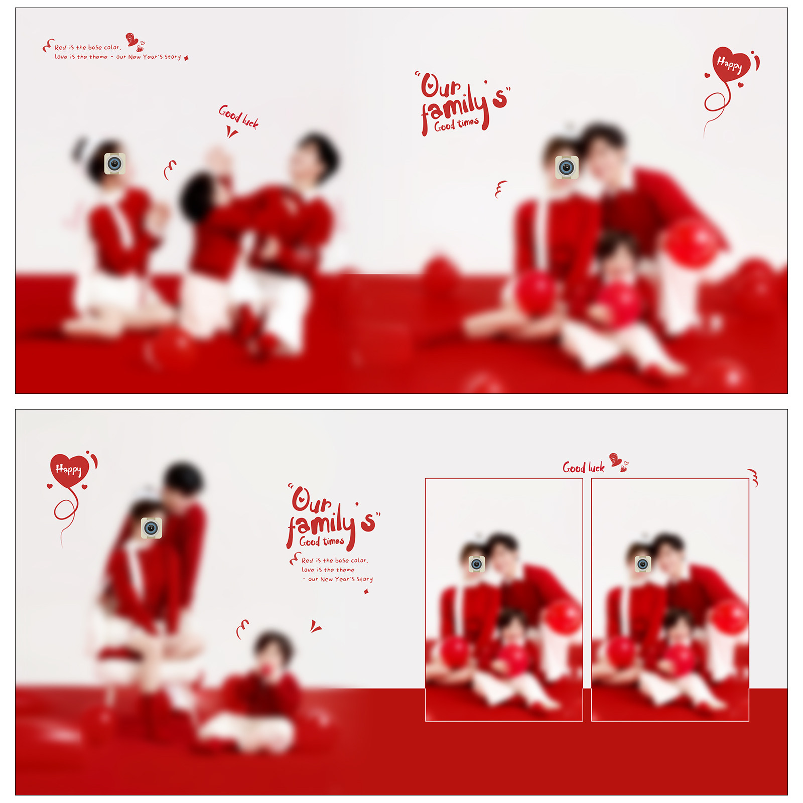 Q134红毛衣亲子相册模板PSD喜庆红色全家福新年摄影照N8设计素材,淘宝优惠券,粉丝福利购,淘宝优惠卷