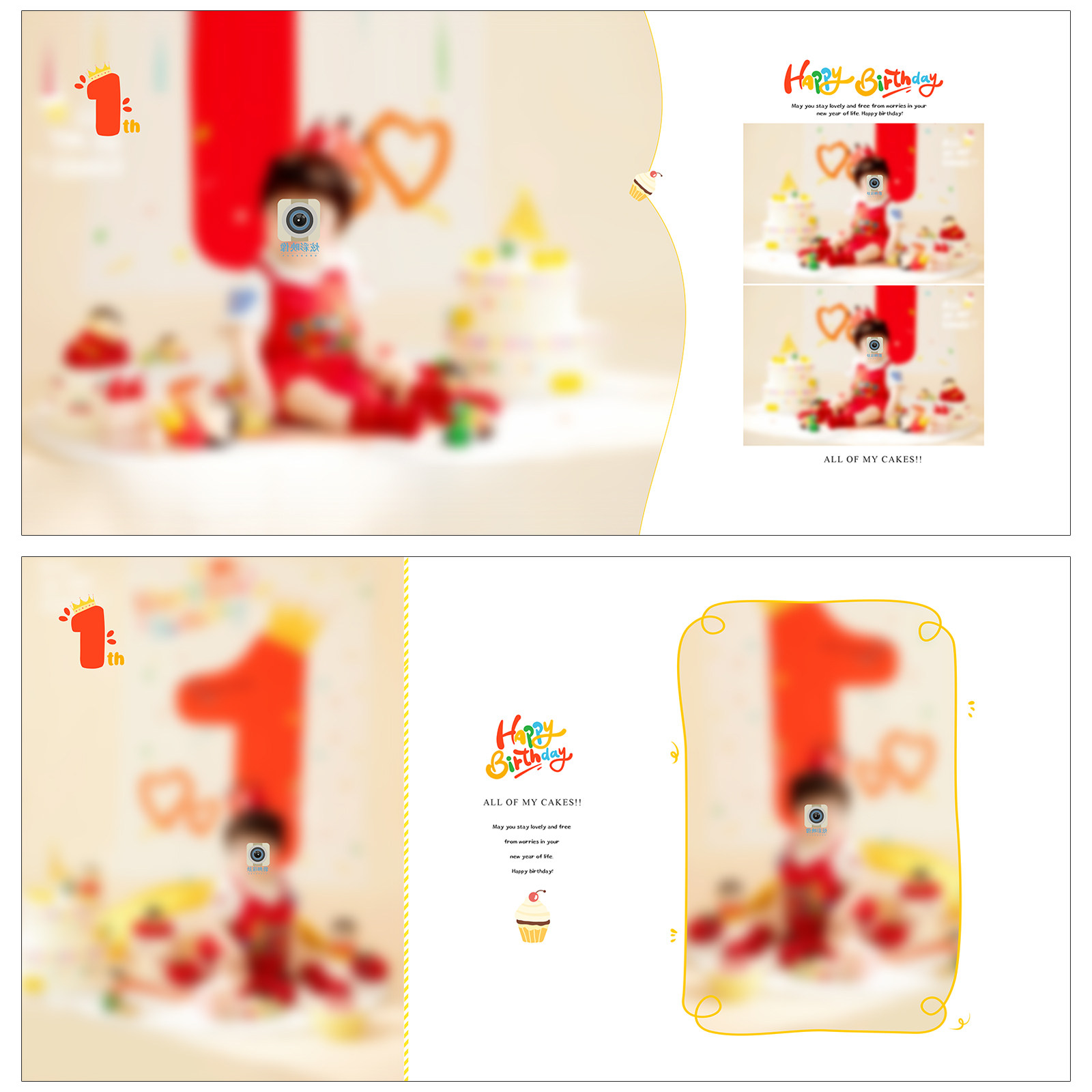 598周岁生日儿童相册PSD模板多巴胺可爱溶图摄影排版N8设计素材方,淘宝优惠券,粉丝福利购,淘宝优惠卷