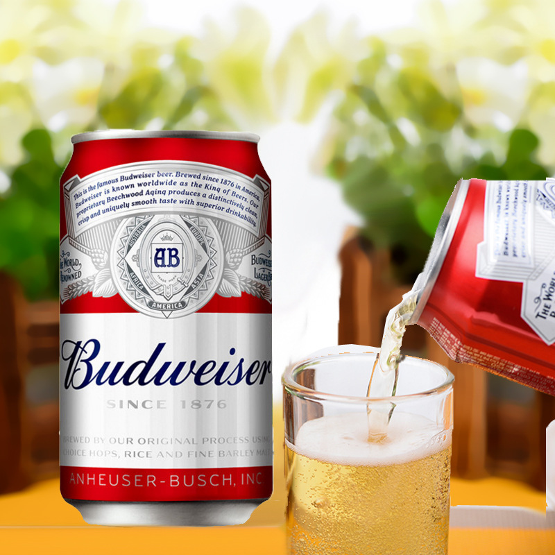 百威啤酒小麦醇正拉罐整箱Budweiser易拉罐装330ml*24听 - 图1