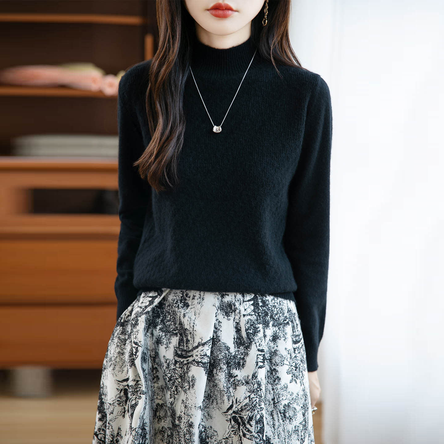 香港潮牌2025秋冬新款半高领套头100纯羊毛衫女宽松内搭针织保暖,淘宝优惠券,粉丝福利购,淘宝优惠卷