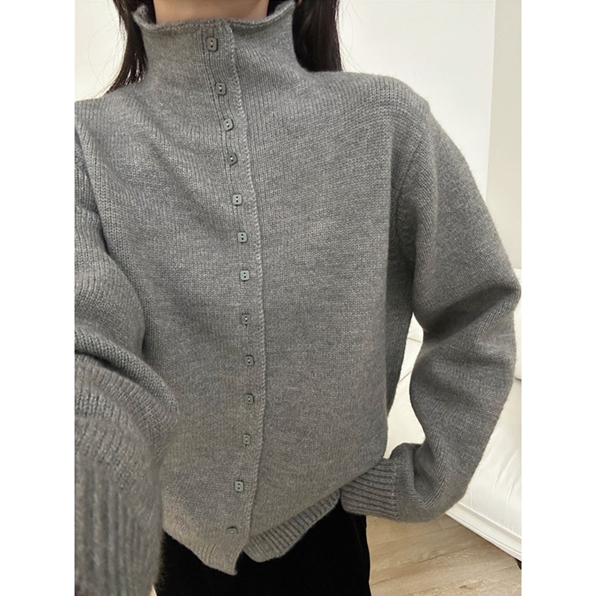 香港潮牌厂家直销高领针织衫女25年新款韩系慵懒风内搭宽松休闲显,淘宝优惠券,粉丝福利购,淘宝优惠卷