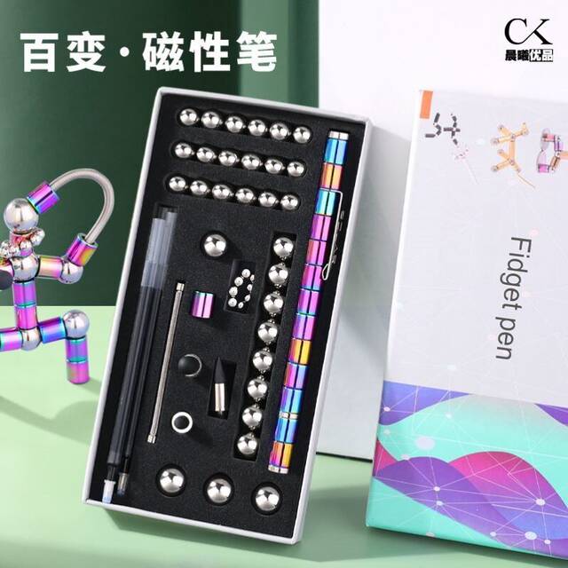 Magnet pen ປາກກາສະນະແມ່ເຫຼັກແມ່ເຫຼັກດູດແມ່ເຫຼັກເຄື່ອງຂຽນນັກຮຽນເຄື່ອງຂຽນ gel ໂລຫະຊະນິດຕ່າງໆ Decompression ອິນເຕີເນັດຂອງຫຼິ້ນສະເຫຼີມສະຫຼອງແລະຂອງຂວັນ
