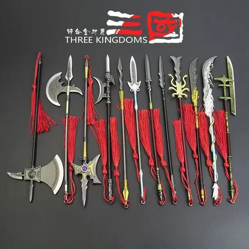 古代冷兵器模型三国长枪刀剑十八般金属摆件武器小型迷你挂件玩具 - 图0