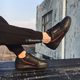 Clover cowhide retro white and red men's and women's sports sneakers