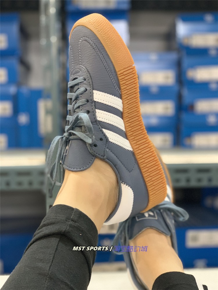 Adidas三叶草SAMBAROSE女款松糕厚底复古 休闲板鞋DB2695 DB2696 - 图0