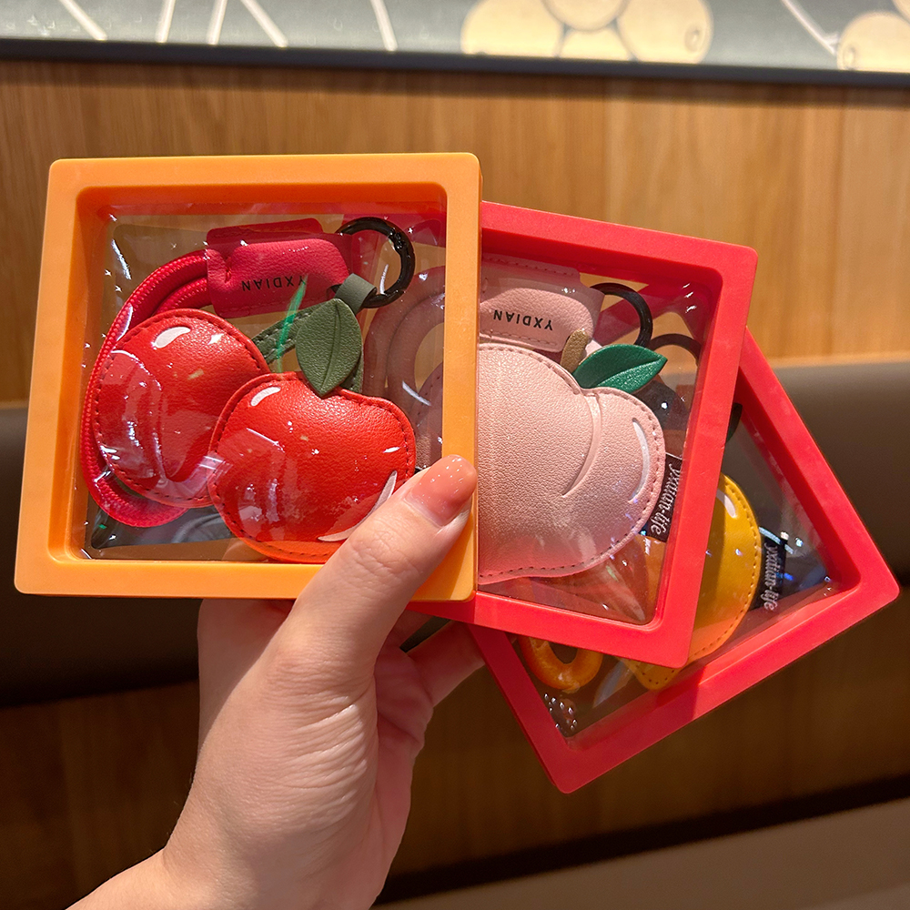 水果系列皮质钥匙扣情侣可爱书包小挂件公司活动年会礼品团购订制 - 图2