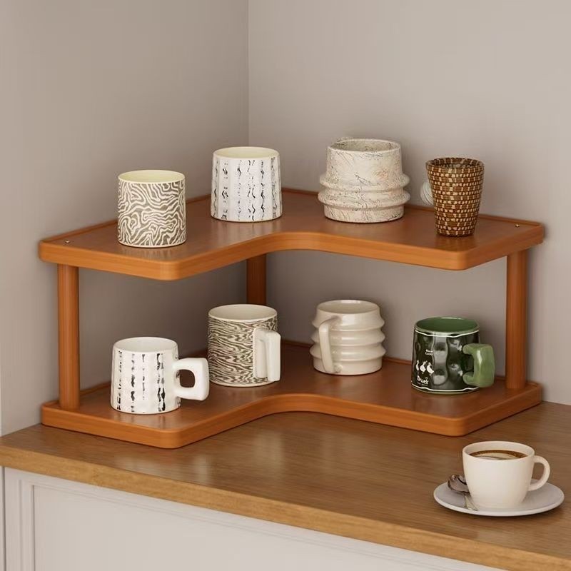 桌面置物架台面转角杯子收纳架子茶杯咖啡杯水杯茶具桌上小型杯架,淘宝优惠券,粉丝福利购,淘宝优惠卷